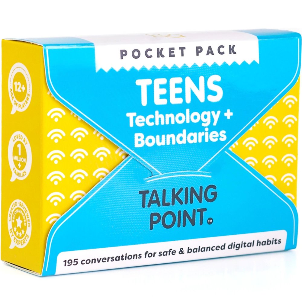 195 Parent Teens Conversation Cards - Support Parents & Teens in Navigating Technology & Social Media Boundaries - Put Down The Phone & Improve Communication - Perfect for Home & Classroom Use