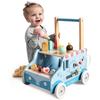 labebe Baby Push Walker, Wooden Activity Walker for Boys Girls 12M+, Push Walker Toy for Kids Learning to Walk, Adjustable Speed Learning Walking with Wheels, Birthday Gift for Babies Ages 1-3 (Blue) view 1