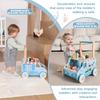 labebe Baby Push Walker, Wooden Activity Walker for Boys Girls 12M+, Push Walker Toy for Kids Learning to Walk, Adjustable Speed Learning Walking with Wheels, Birthday Gift for Babies Ages 1-3 (Blue) view 3