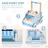 labebe Baby Push Walker, Wooden Activity Walker for Boys Girls 12M+, Push Walker Toy for Kids Learning to Walk, Adjustable Speed Learning Walking with Wheels, Birthday Gift for Babies Ages 1-3 (Blue) view 4