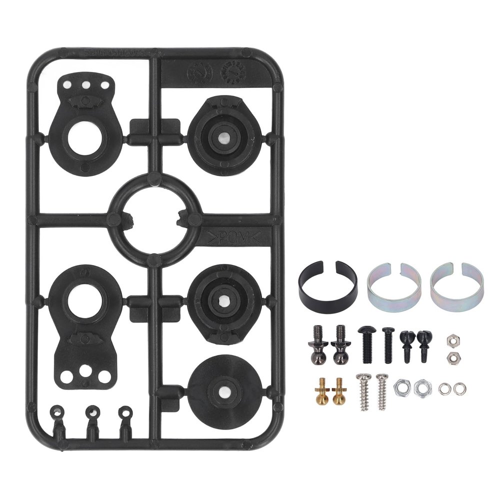 Keenso Servo Saver Set, Compatible with XV02 XV01 Lightweight Plastic Steering Arm Servo Saver Mount for RC Model Crafted with High Grade Materials (Black)