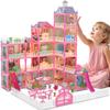 15 Rooms Doll House for Kid, 374Pcs Play Castle Furniture Playsets for Girls, Birthday Gifts for 3 4 5 6 7 8 9 10 11 12 Years Old Kids Toddlers view 1
