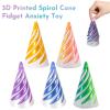 6Pcs Spiral Cone Fidget Toy,Impossible Cone Impossible Pyramid Passthrough Toy,3D Printed Spiral Cone Fidget Toy,Mini Vortex Thread Illusion Desktop Deco Souvenir Gift for Anxiety Relaxing view 2