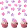 20 PCS Cherry Blossom Cupcake Toppers Cherry Blossom Flowers Cake Decorations Picks Pink Flowers for Bridal Engagement Baby Shower Birthday Party Decorations Supplies (pink) view 1