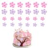 20 PCS Cherry Blossom Cupcake Toppers Cherry Blossom Flowers Cake Decorations Picks Pink Flowers for Bridal Engagement Baby Shower Birthday Party Decorations Supplies (pink) view 2