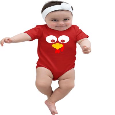 18M Red Infant Turkey Face Funny Thanksgiving Costume Creeper