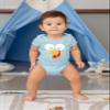 12M Light Blue Infant Turkey Face Funny Thanksgiving Costume Creeper view 2