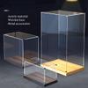 XLIHAWY Clear Acrylic Display Case, Self-Assembly Box Metal Corner Protectors with Wooden Base, Toys Favors Organizer Container for Figure Car Models(60x50x30cm) view 2
