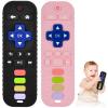 2 Pack Teether Toy for Babies Over 3 Months, TV Remote Control Shape Silicone Teething Toys for Infants 6-12 Months, Boys Girls Baby Teething Toys, Babies Chew Toys, Freezer BPA Free view 1
