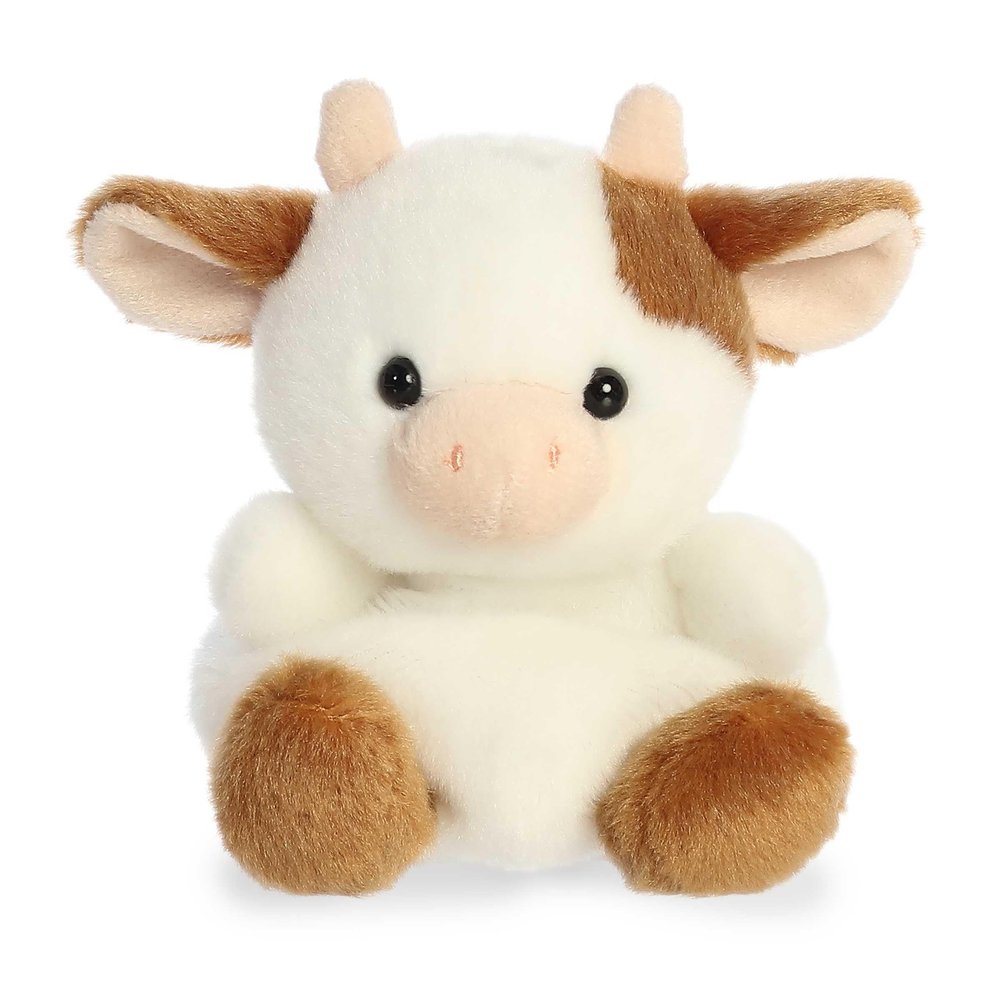 Aurora Adorable Palm Pals Caroline Brown Cow Stuffed Animal - Fun Collectible Plush for Kids and Adult Collectors - Perfect for Decorating Rooms and Birthday Gifts - 5 Inches