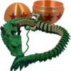 17.5 Inch Articulating Shenron Dragon Toy and 7 Inch Junior Shenron Dragon Inside Surprise 4 Star Ball/Egg, Green, Gold, Orange, Red, Black, and Brown (Large Dragon w/Ball) view 3