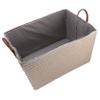 HANABASS Picnic Storage Basket Foldable Faux Rattan Organizer for Home Office Nursery for Toys Clothes and Household Items Spacious Design Elegant Beige view 1