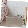 HANABASS Picnic Storage Basket Foldable Faux Rattan Organizer for Home Office Nursery for Toys Clothes and Household Items Spacious Design Elegant Beige view 3
