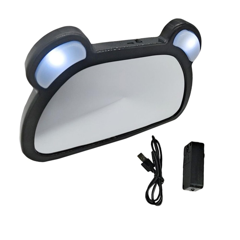 Hohopeti Usb Car Interior Rearview Mirror with Led Lighting Backseat Observation Mirror for Safe Travel Durable Design with Remote Control for Parents