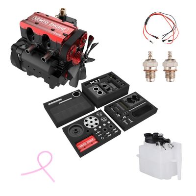 SEMTO ST-NF2 7.0cc Inline Twin-Cylinder 4-Stroke Engine That Works Air-Cooled Nitro Engine with F-Type Electric Plug, 75ml Fuel Tank, Silicone Oil Pipe & Ignition Module for Adults