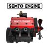 SEMTO ST-NF2 7.0cc Inline Twin-Cylinder 4-Stroke Engine That Works Air-Cooled Nitro Engine with F-Type Electric Plug, 75ml Fuel Tank, Silicone Oil Pipe & Ignition Module for Adults view 3