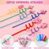 SNLN 110Pcs Cowgirl Party Favors Hot Pink Princess Birthday Supplies for Girls, Cowgirl Straws Necklace Bubble Wands Silicone Bracelet Western Tattoo Stickers Rodeo Hot Pink Horse Party Favors view 2