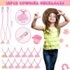 SNLN 110Pcs Cowgirl Party Favors Hot Pink Princess Birthday Supplies for Girls, Cowgirl Straws Necklace Bubble Wands Silicone Bracelet Western Tattoo Stickers Rodeo Hot Pink Horse Party Favors view 3