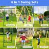 6-in-1 Multifunctional Swing Set, Fun 6-Function Swing, Outdoor Metal Swing, Outdoor Playground Equipment, Climbing Frame, Saucer Swing, Basketball Stand, Suitable for Children Over 3 Years Old view 2