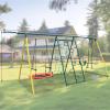 6-in-1 Multifunctional Swing Set, Fun 6-Function Swing, Outdoor Metal Swing, Outdoor Playground Equipment, Climbing Frame, Saucer Swing, Basketball Stand, Suitable for Children Over 3 Years Old view 3