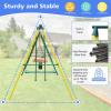 6-in-1 Multifunctional Swing Set, Fun 6-Function Swing, Outdoor Metal Swing, Outdoor Playground Equipment, Climbing Frame, Saucer Swing, Basketball Stand, Suitable for Children Over 3 Years Old view 4