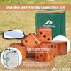 ApudArmis Classic Mahogany Giant Wooden Yard Dice Set, 3.5In Big Die Lawn Game Set with Scoreboard & Carrying Bag - Large Pine Wooden 6 Dice Backyard Game for Adults Family view 3
