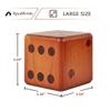 ApudArmis Classic Mahogany Giant Wooden Yard Dice Set, 3.5In Big Die Lawn Game Set with Scoreboard & Carrying Bag - Large Pine Wooden 6 Dice Backyard Game for Adults Family view 4