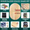 24.8in Wood Horse Race Board Game,Foldable Horse Racing Game,Large Size,with 11 Premium Metal Horses,96 Chips,2 dice,2 Boxes of Playing Cards,Storage Box,Large Storage Bag and Instruction Manual view 2