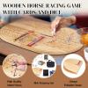 24.8in Wood Horse Race Board Game,Foldable Horse Racing Game,Large Size,with 11 Premium Metal Horses,96 Chips,2 dice,2 Boxes of Playing Cards,Storage Box,Large Storage Bag and Instruction Manual view 4