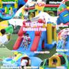 Eachup 17.6FT Commercial Bounce House for Big Kids 8-12,100% PVC Inflatable Obstacle Course Bounce House with 2 Slide,Climbing Wall,Obstacles,Trampoline,Ball Pool,1100W Blower view 4