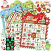 Bolake 43Pcs Christmas Bingo Games for Kids Adults 24 Players Christmas Bingo Cards with Reward Stickers Christmas Tattoos for Kids Glow in The Dark for Family Party School Indoor Games Activities view 1