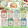 Bolake 43Pcs Christmas Bingo Games for Kids Adults 24 Players Christmas Bingo Cards with Reward Stickers Christmas Tattoos for Kids Glow in The Dark for Family Party School Indoor Games Activities view 3