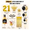 108pcs 21st Birthday Decorations for Him with Number 21 Foil Balloon Fringe Curtains White Black and Gold 21st birthday Balloons view 2