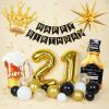 108pcs 21st Birthday Decorations for Him with Number 21 Foil Balloon Fringe Curtains White Black and Gold 21st birthday Balloons view 4