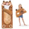 iPlay, iLearn Kid Sleeping Bag, Plush Capybara Slumber Bag, Toddler Girl Boy Nap Mat, 2 In 1 Brown Animal Pillow, Happy Travel Sleepover Daycare Preschool Birthday Gift for Age 3 4 5 6 7 8 10 12 Child view 1