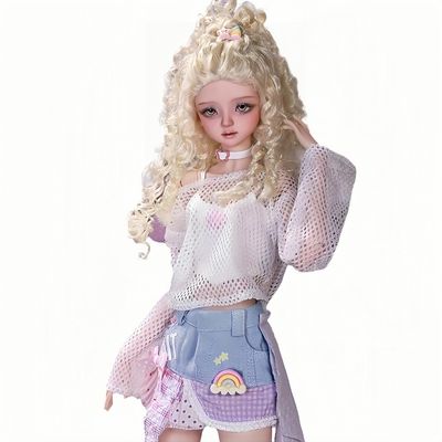 1/4 BJD Doll Kawaii Doll Move Joints Handmade Makeup Cute 18 Inches 45cm Collectible Cartoon Dress up Dolls Best Gift (Bud Xiaoya)