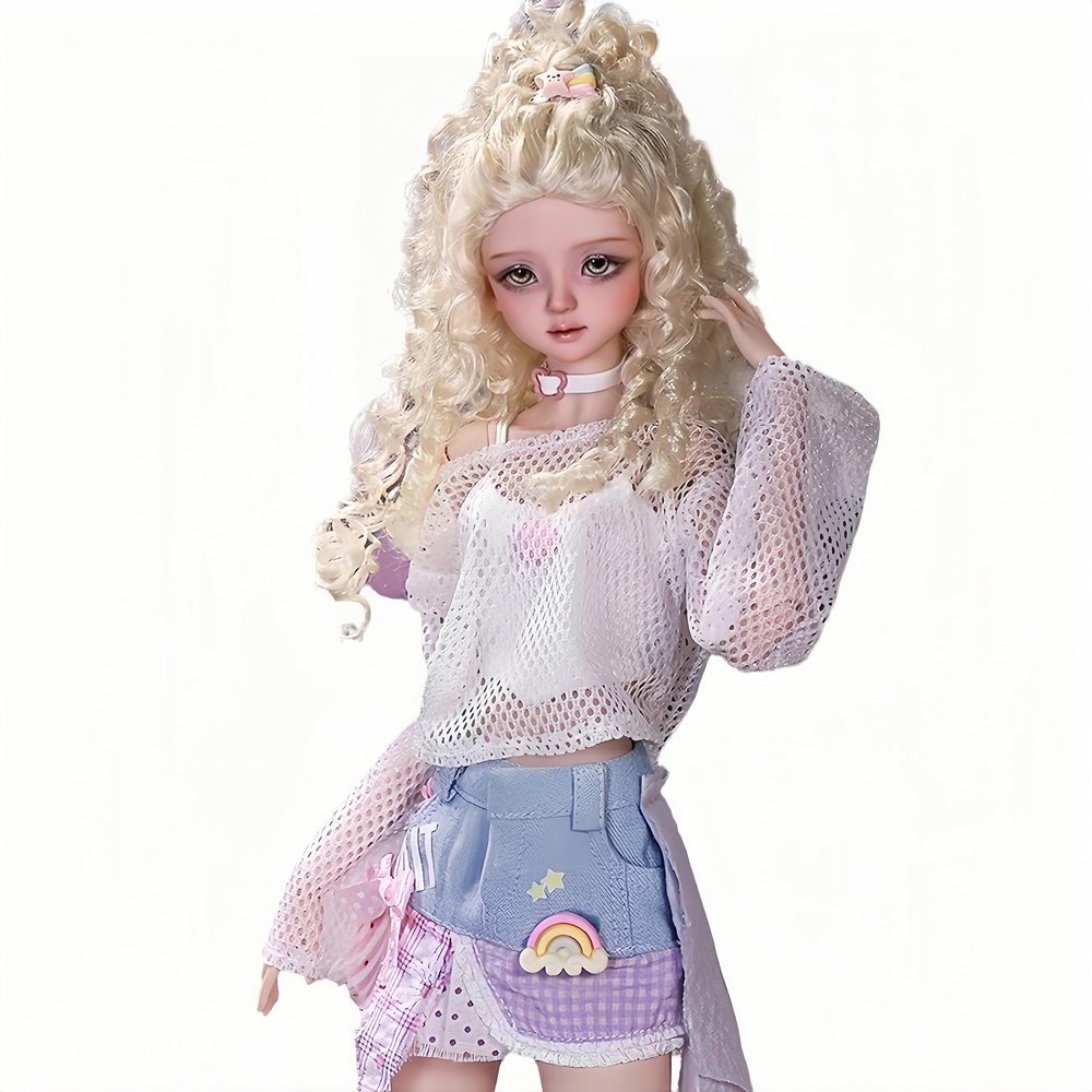1/4 BJD Doll Kawaii Doll Move Joints Handmade Makeup Cute 18 Inches 45cm Collectible Cartoon Dress up Dolls Best Gift (Bud Xiaoya)