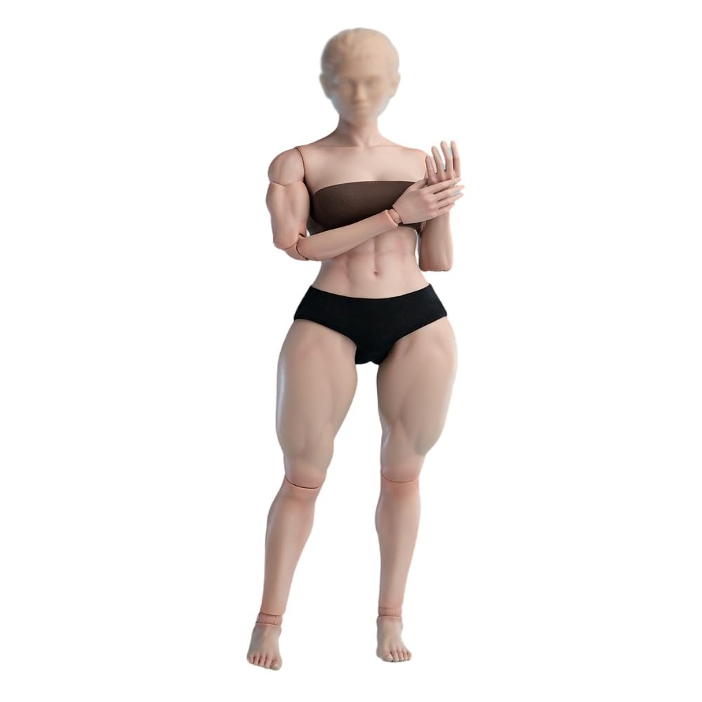 1/6 Scale Female Body,12inch Worldbox Female Joint Flexible Pale Suntan Skin Action Figure Body Collection (Light Suntan Skin, Muscler Version)