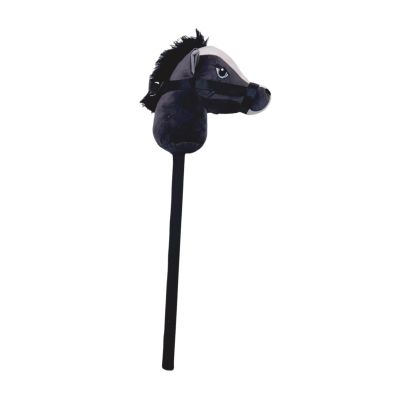 TTETTZ Plush Stick Horse Props Portable Fun Halloween Hobby Horse Riding Toy Plush Hobby Horse Stick Toy for Stage Outdoors Party, Black