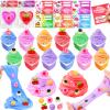 24 Pack Valentines Day Gifts for Kids Classroom Heart Butter Slime with Charms Valentines Day Cards for Kids School, Valentines for Class Exchange Valentines Party Favors Stress Relief Fidget Toys view 1