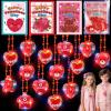 24 Pack Valentines Day Gifts for Kids Light Up Red Heart & Bear Necklaces with Valentines Day Cards for Kids School,Valentines Party Favors Led Necklaces Glow in the Dark for Class Girls Boys Exchange view 1