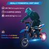 24V Kids Ride On Motorcycle, Electric Off Road Motocross with 250W Strong Motor, Fast Speed Up to 13.6 Mph, Chain Driven, Leather Seat, Disc Brake, and Air-Filled Tires,Blue view 4