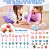 Toys for Ages 5-7 Jewelry, Kids Toys for Girls 8-10 Clip on Earrings, Toddler Girls Toy Age 6-8 Princess Dress Up,Frozen Unicorn Toy Adjustable Ring Bracelets Necklaces Birthday Christmas Gifts view 3