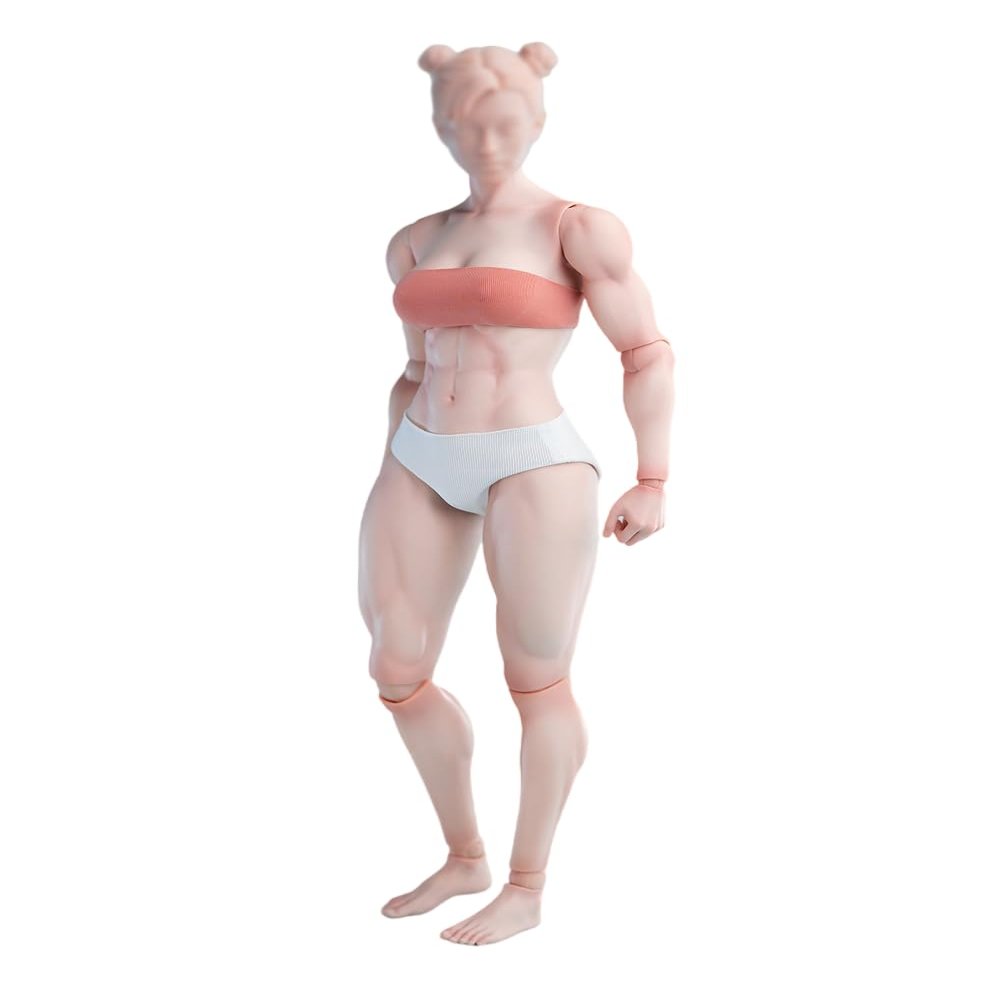 1/6 Scale Female Body,12inch Worldbox Female Joint Flexible Pale Suntan Skin Action Figure Body Collection (Pale Skin, Muscler Version)