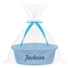 Customizable Small Woven Basket, Personalized Gift Storage Basket, Rope Storage for Baby Shower, Holiday Decor, Empty Gift Basket, Blue 12 x 8 x 5 view 1