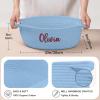Customizable Small Woven Basket, Personalized Gift Storage Basket, Rope Storage for Baby Shower, Holiday Decor, Empty Gift Basket, Blue 12 x 8 x 5 view 3