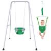 2 in 1 Baby Jumper with Swing-Indoor and Outdoor Use, Baby Jumpers and Bouncers, Toddler Swing with Foldable StandGreen view 1