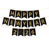2026 Happy New Year Banner - 2026 New Years Decorations Happy New Year 2026 Banner New Years Eve Party Supplies view 1