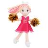 June Garden 14" Snuggle Cuties Cheerleader Sophie - Soft Cuddly Plush Doll Gift for Girls - Huggable Rag Doll - Pink M view 1