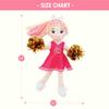 June Garden 14" Snuggle Cuties Cheerleader Sophie - Soft Cuddly Plush Doll Gift for Girls - Huggable Rag Doll - Pink M view 4